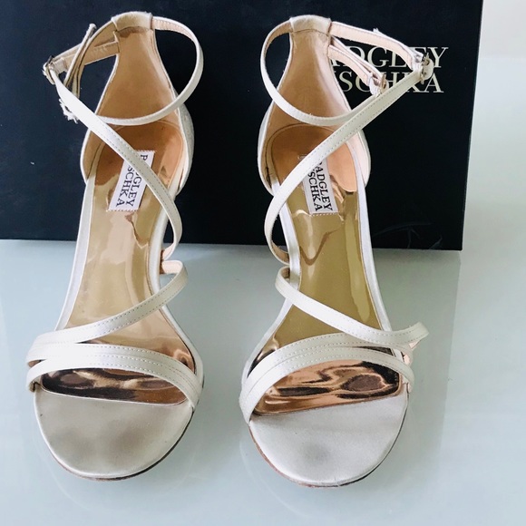 Badgley Mischka Shoes - Badgley Mischka Satin Banded Wedge Dress Sandals